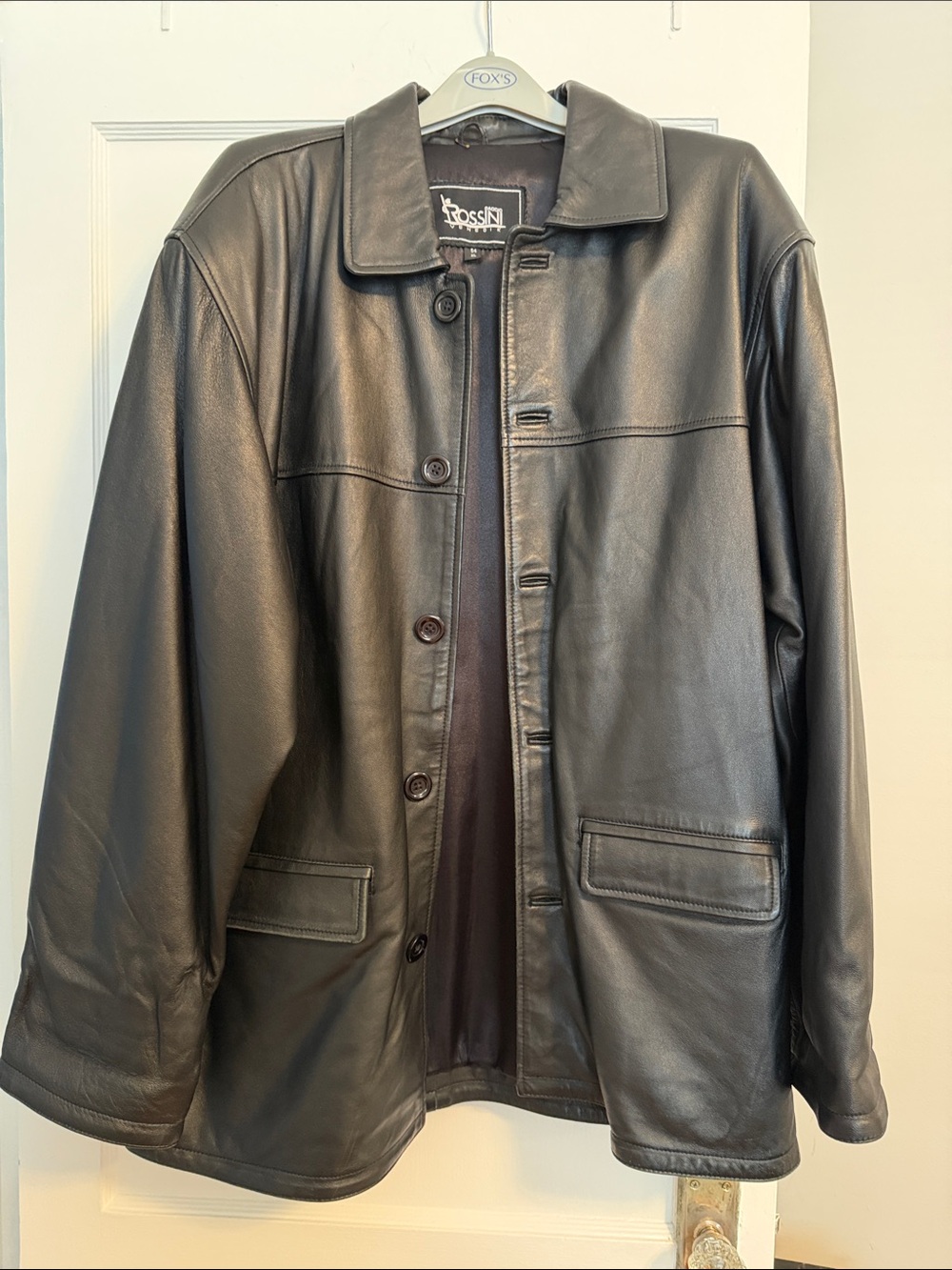 Baggio Rossini Men's Black Lamb Leather Jacket